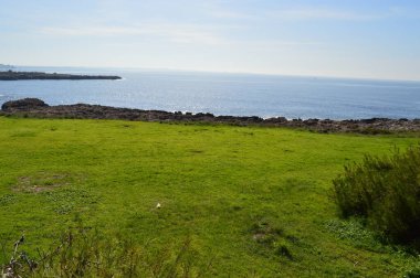 Doğanın, güzelliğin ve Puglia 'daki Santa Caterina kıyılarının fotoğrafı.