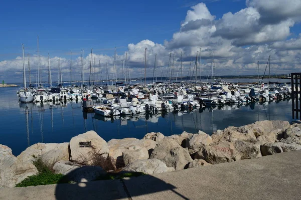 Panorama Vers Centre Historique Port Gallipoli Avec Des Bateaux Des — Photo