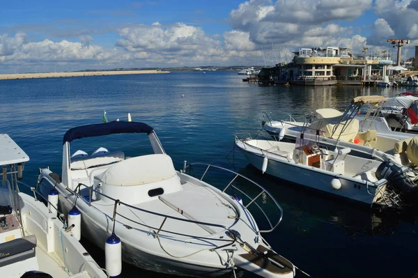 Panorama Del Puerto Gallipoli Con Restaurante Mar —  Fotos de Stock