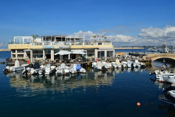Panorama Port Gallipoli Avec Restaurant Dans Mer — Photo