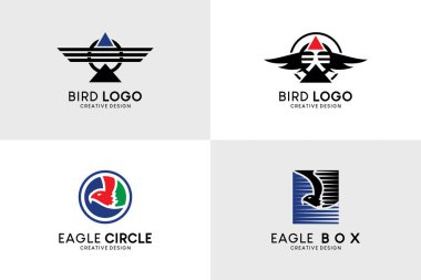 Uçan kuş vektör illüstrasyon simgesi tasarım koleksiyonu