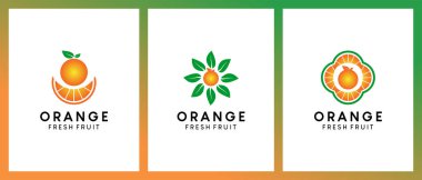 Basit bir konsepte sahip turuncu meyve ikonu logosu tasarımı, yiyecek ve içecek logosunun vektör çizimi
