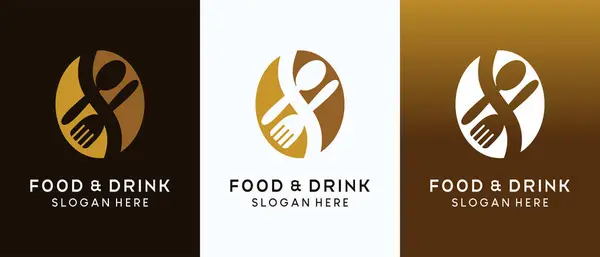 Kahve ve yemek logosu tasarımı ve kahve çekirdekleri çizimi