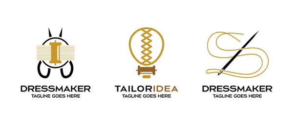 Terzi logo tasarımı koleksiyonu, terzi logosu illüstrasyon ilhamı