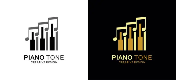 Piyano tonu çizim logosu basit yaratıcı bir konseptle tasarlandı
