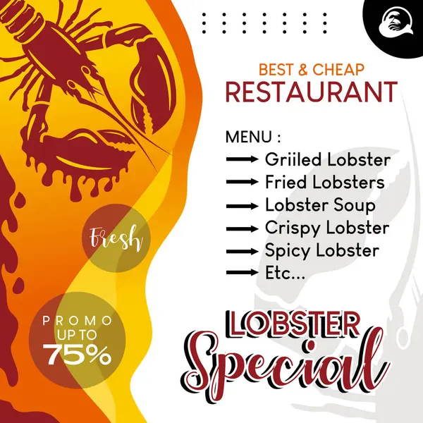 Kaybedilen özel yemekler için medya broşür tasarımı, ıstakoz restoranı menüsü tanıtım medyası