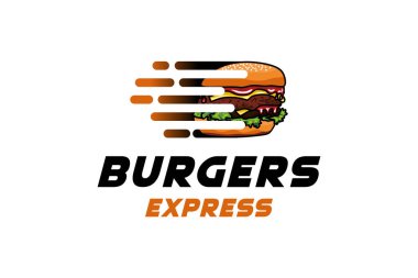 Fast food ve dağıtım işi için hızlı burger logosu tasarımı