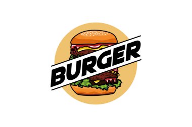 Modern soyut hamburger logosu sanat vektör çizimi tasarımı