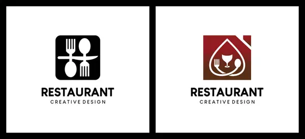 Basit çatal bıçak ikonlu restoran logosu tasarımı