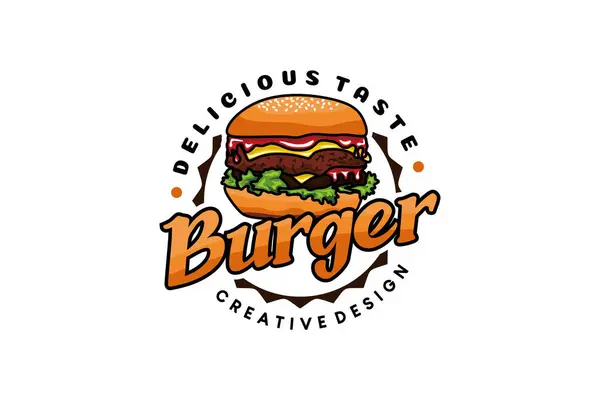 Modern burger logosu sanat vektör çizimi tasarımı