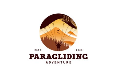 Doğa arka planında macera paraşütü logosu tasarımı