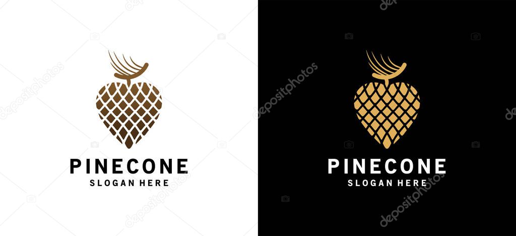 Modern heart pinecone icon logo design