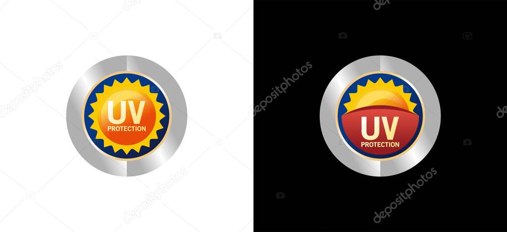 UV protection symbol logo design template