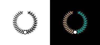 Pirinç ve pamuk sembolü logo dizayn şablonu soyut üçgen ve yuvarlak konseptle