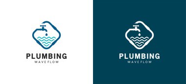 Ev hizmetleri logosu tesisat endüstrisi için boru ve su logosu.