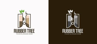Plastik ağaç logosu logosu, özsu damlası sembolü, kauçuk plantasyon logosu çizimi