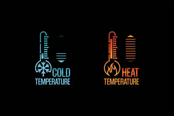 Modern dijital soğuk ve sıcak sıcaklık sembolü, sıcaklık taraması logosu