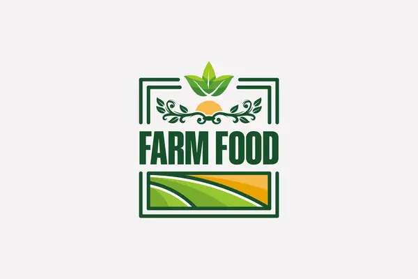 Çiftlik gıda logosu tasarımı, tarımsal alan logo şablonu