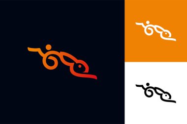Yaratıcı çizgi sanat tarzı vektör sembollü tavşan logosu tasarımı