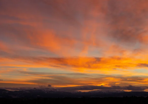 Puesta Sol Sobre Las Montañas Gallatin Montana — Foto de Stock