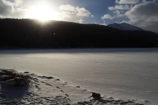 Frozen Lake Montana Winter — Stock Photo, Image