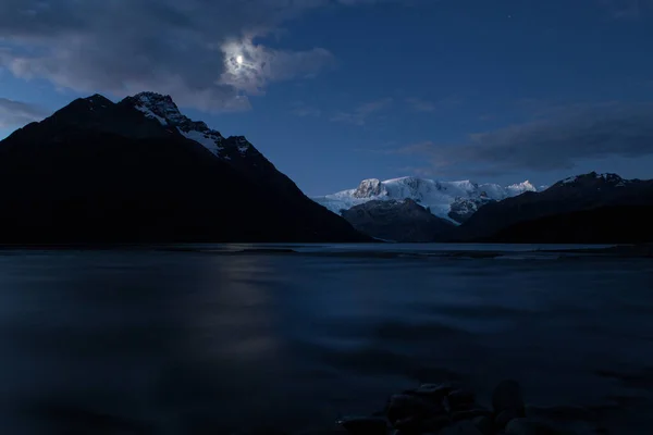 Moonlight Lake Dickson Chile — Stock Photo, Image