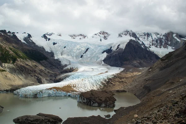 Ледник Торре Лагуна Торре Патагонии — стоковое фото