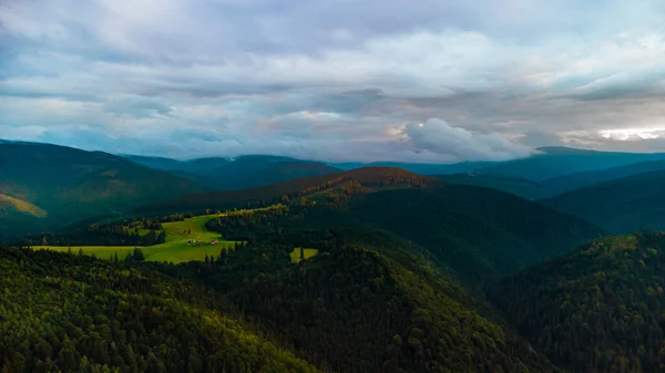 Гори Ліси Сфотографовані Дрона Трансільванія Румунія — стокове фото