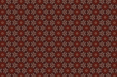 Kırmızı, eski bir çiçek süsü. Duvar kağıtlarınız, tekstil ve diğer tasarımlarınız için kusursuz desen