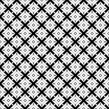 Kusursuz desen. Modern stil dokusu. Noktalı eşkenar dörtgenler, elmaslar, elmaslar, elmaslar, elmaslar gibi düzenli olarak işaretlenmiş geometrik süslemeleri tekrarlıyor. soyut vektör grafiği