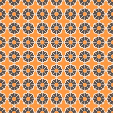 Turuncu çiçeklerle kusursuz desen