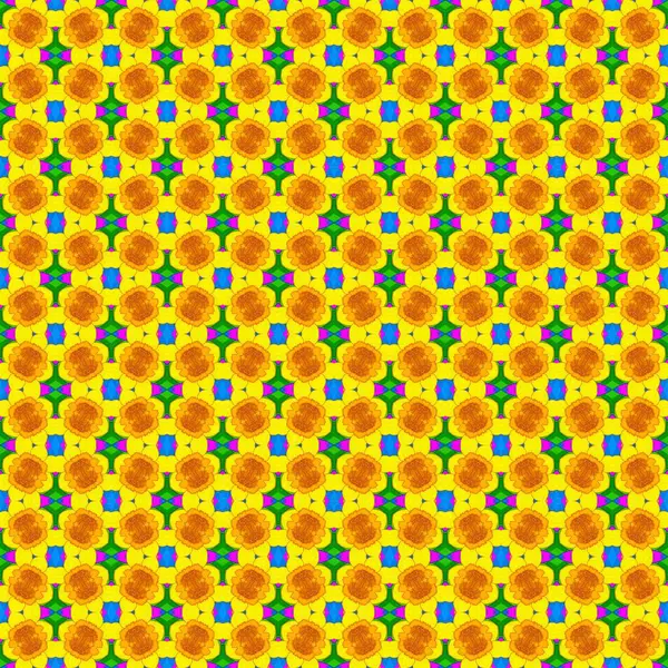 Renkli geometrik çiçeklerle kusursuz desen