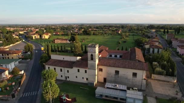 Borgo Buggiano Italia 2022 Iglesia Santa Maria Selva Reloj Paisaje — Vídeos de Stock