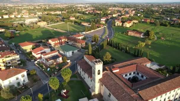 Borgo Buggiano Italy 2022 Church Santa Maria Selva Sunset Landscape — Stock Video