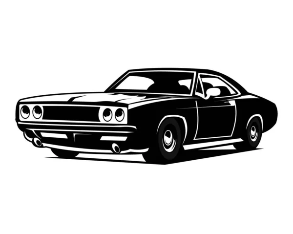 Muscle Carro Logotipo Emblema Modelo Carregador Conceito — Vetor de Stock