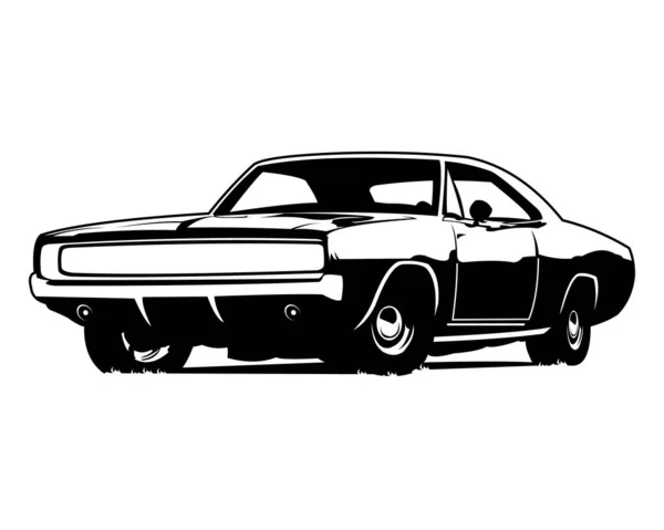 Logó Izom Autó Kitérő 1968 — Stock Vector