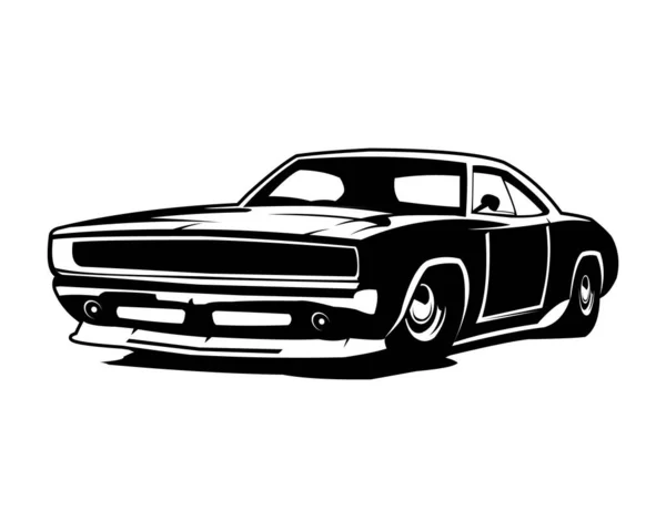 Nejlepší Přední Sval Auto Vektorové Logo Pro Odznak Znak Izolované — Stockový vektor