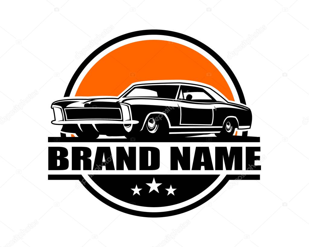 Chrysler muscle car logo isolated on white background side view. Best for badges, emblems, available in eps 10.