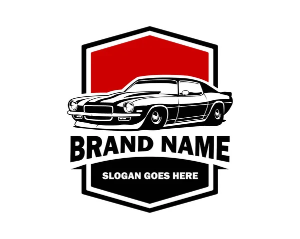 1970 Chevy Camaro araba logosu beyaz arka planda izole edilmiş. 10 OS içinde vektör illüstrasyonu kullanılabilir.