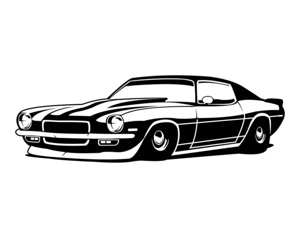 Die Seitenansicht Des Alten Chevy Camaro Aus Den 1970Er Jahren — Stockvektor