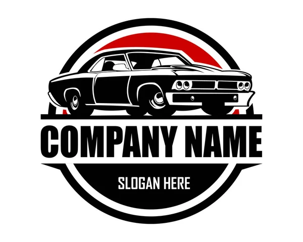 1961 Logotipo Veículo Carro Velho Isolado Vista Lateral Fundo Branco —  Vetores de Stock
