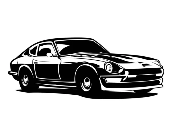 Japanska Klassiska Sportbil Isolerad Vit Bakgrund Sidovy Vektor Illustration Finns — Stock vektor