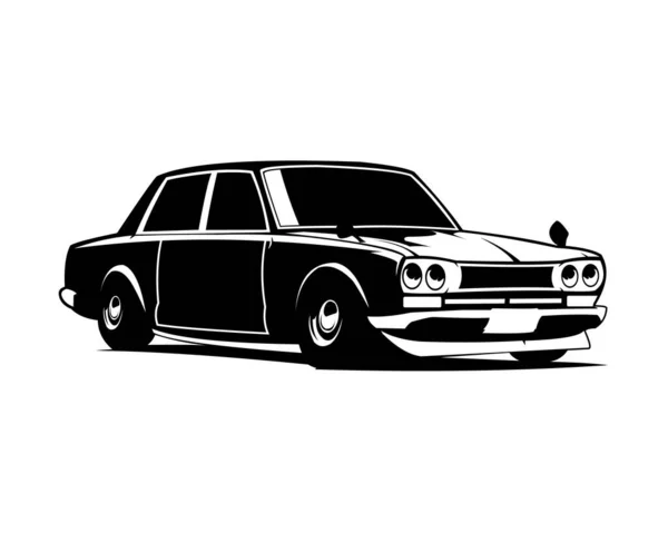 Japanse Klassieke Sportwagen Geïsoleerd Een Witte Achtergrond Zijaanzicht Vector Illustratie — Stockvector