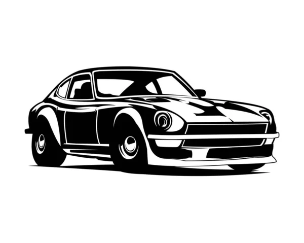 Japanese Classic Sports Car Isolated White Background Side View Vector — Stock Vector