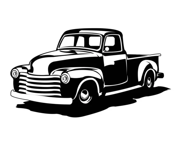 Staré Americké Logo Kamionu Izolované Bílém Pozadí Zobrazující Strany Nejlepší — Stockový vektor