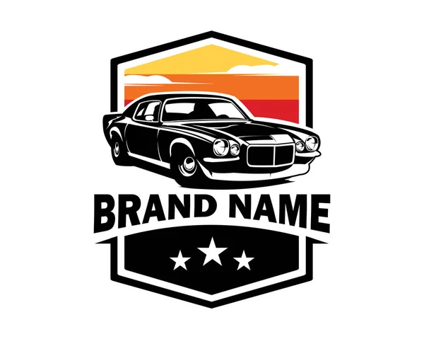 1970 년에는 카마로 Chevy Camaro 자동차의 로고가 측면에서 분리되었다 자동차 — 스톡 벡터