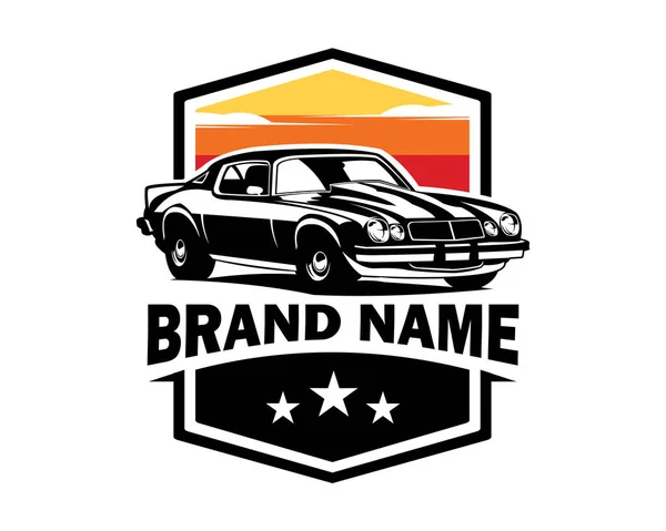 Chevy Camaro Logotyp Isolerad Vit Bakgrund Visar Från Sidan Med — Stock vektor