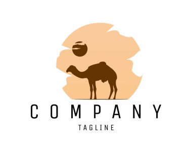 Eski çağlardan kalma bir deve logosu. yalıtılmış beyaz arkaplan görüntüsü. Rozet, amblem ve çıkartma tasarımları için en iyisi..