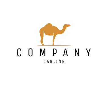 Beyaz arka planda, rozet, amblem ve çıkartma tasarımı için en iyi yan görünüme izole edilmiş deve eski amblemi logosu. 10 OS içinde vektör illüstrasyonu kullanılabilir.