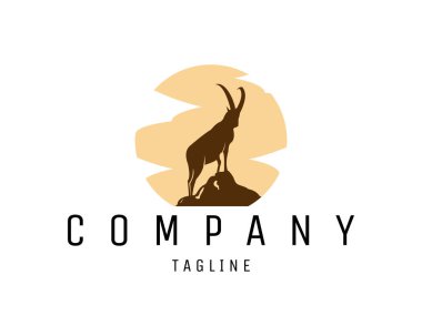  Beyaz arka planda izole edilmiş boynuzlu keçi. en iyi logolar, rozetler, amblemler, simgeler, 10 ses içinde kullanılabilir